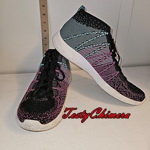 Skechers Burst Black Pink & BlueKnit Running Shoe Women Size 11 12732